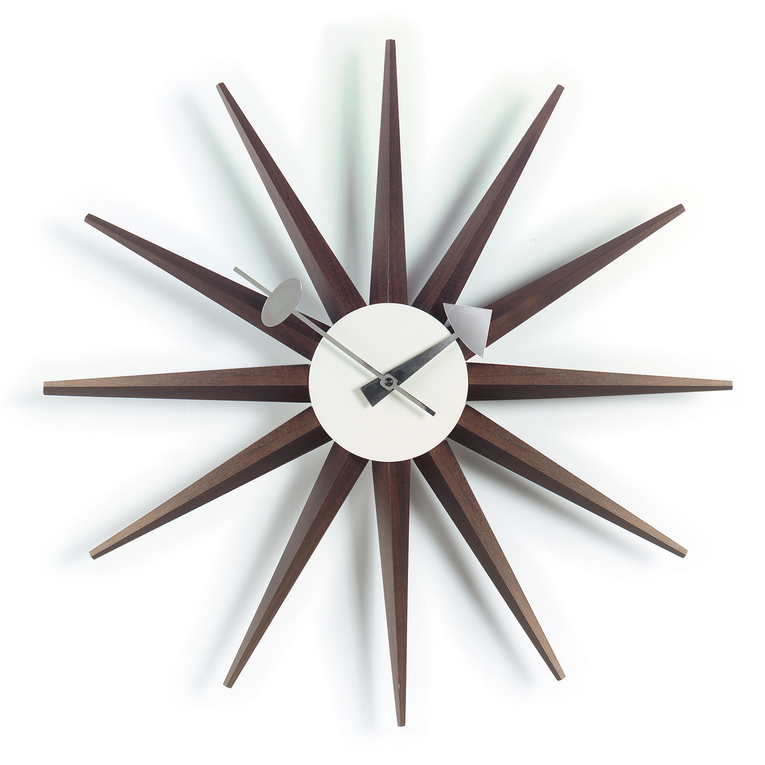 Walnut Sunburst Wall Clock