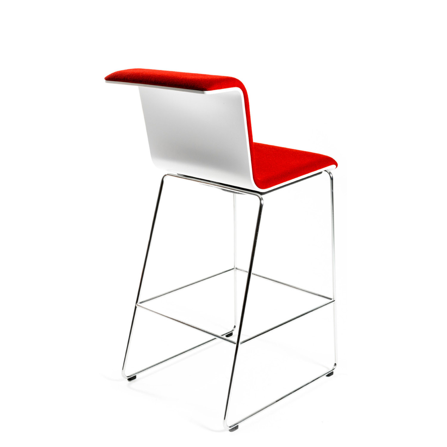 Tab Bar Stool with Curved Seat Shell