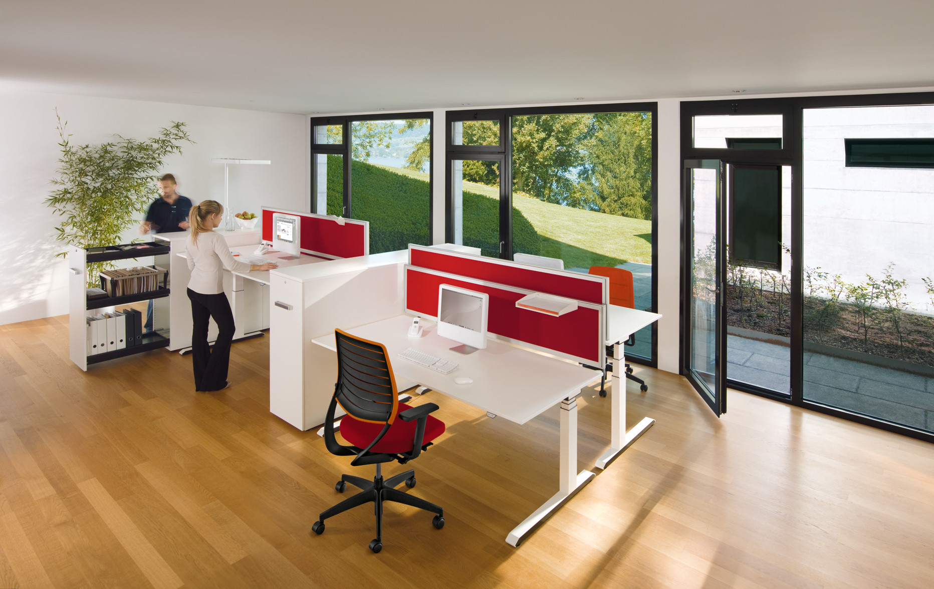 Temptation C Height Adjustable Desks + Tower Pedestals