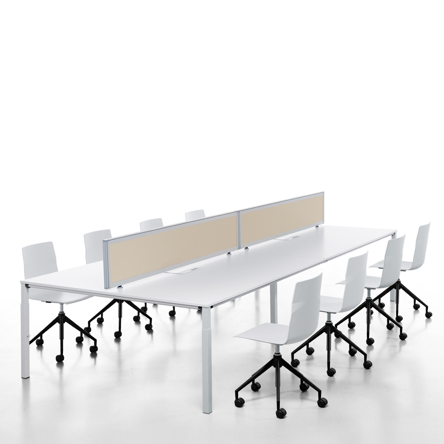 Temptation Four-Leg Desks combined to create a workstation
