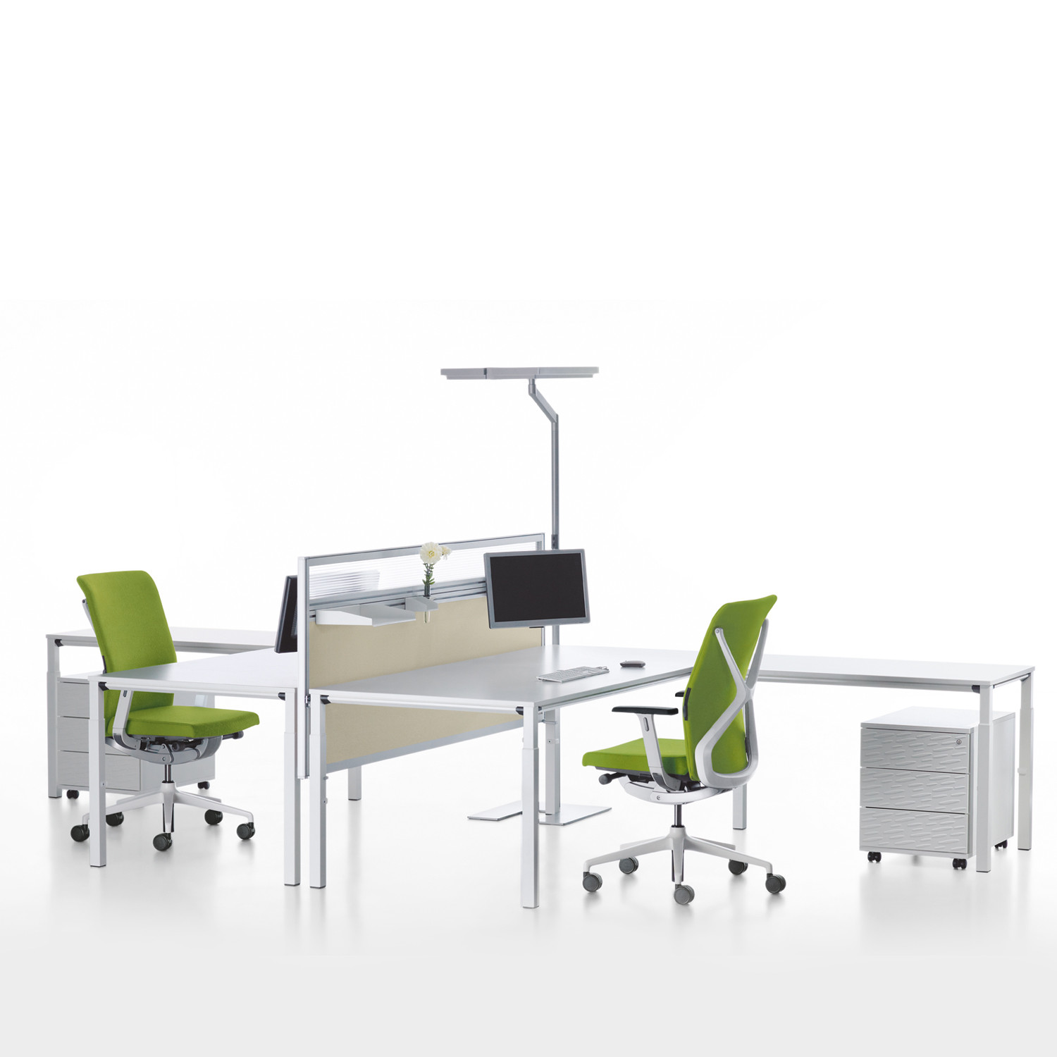 Temptation Four-Leg Desk + Table Return
