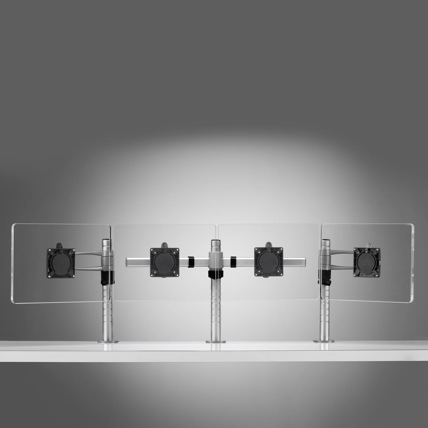 Wishbone Quad Cockpit Monitor Arm Arrangement 