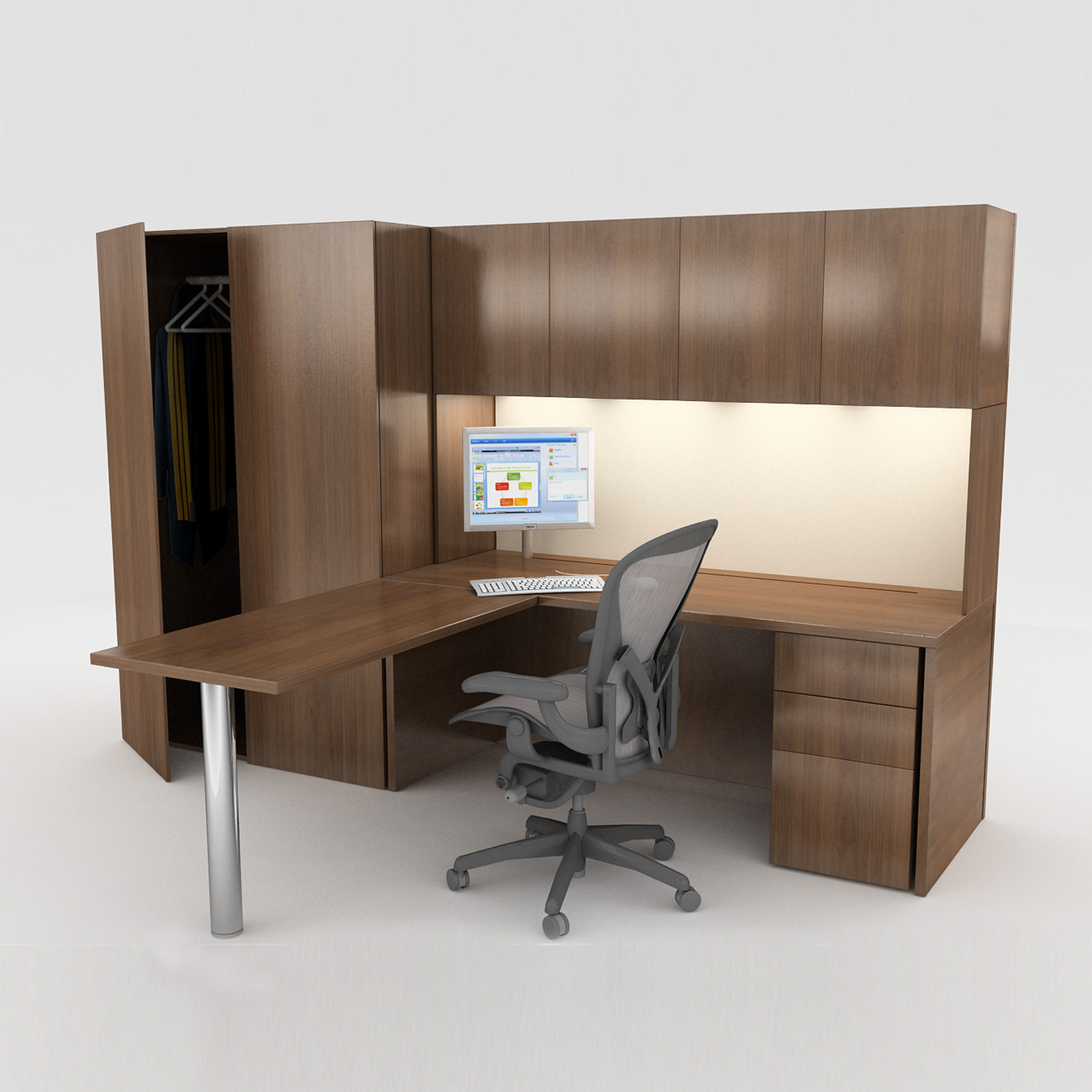 Custom Made Workwalls can incorporate pedestals