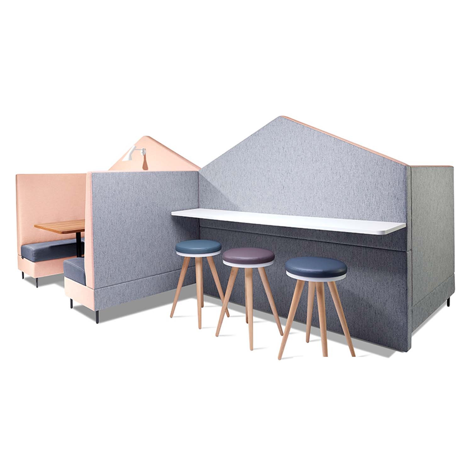 Wunderwall-Engage Booth System And Stools
