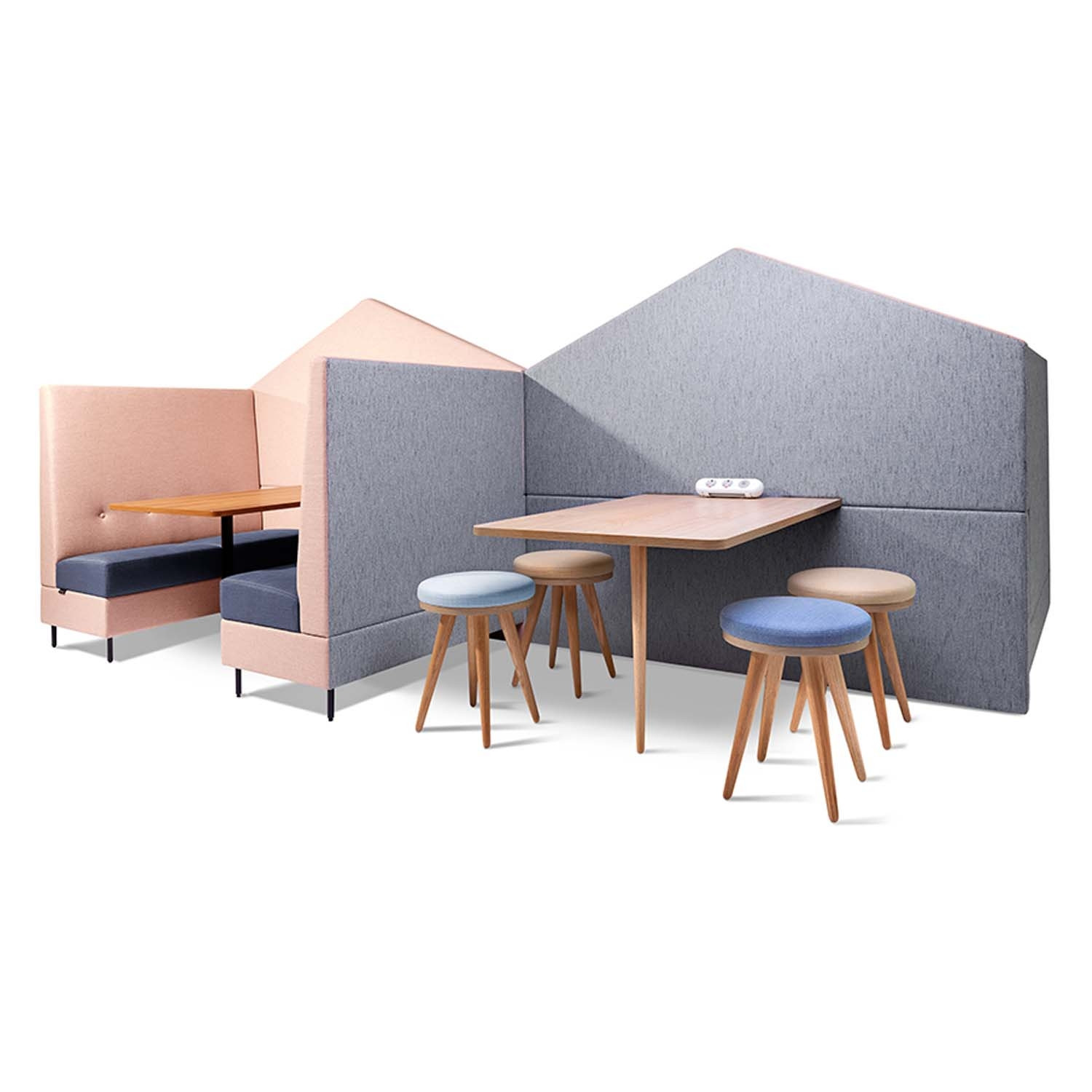 Wunderwall-Engage Booth System With Work Tables