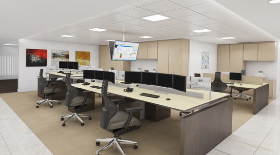 3D Render of office space plan